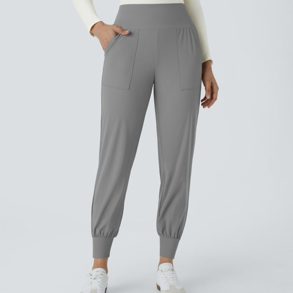 Halara High Waisted Plain Pocket Casual Joggers